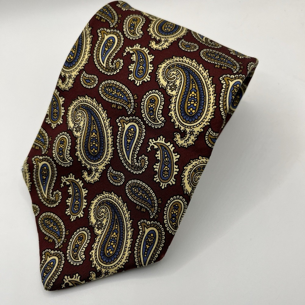 Brooks Brothers Makers Tie Mens Paisley‎ Silk Made USA Classic Necktie